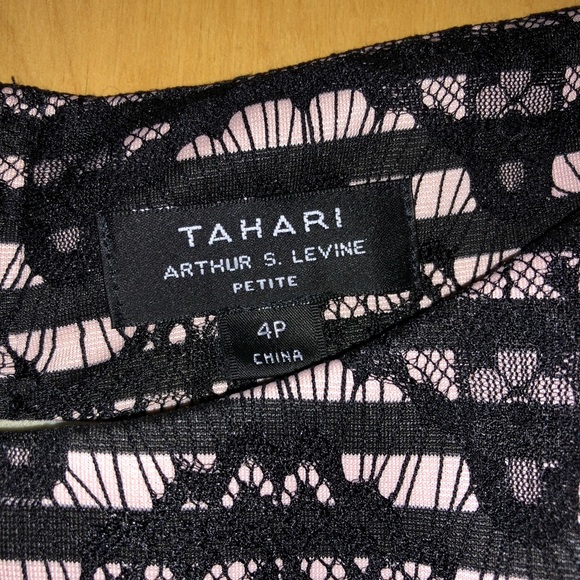 NWT Tahari blush black lace dress - Picture 5 of 6